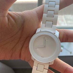 Movado Bold white ceramic bracelet watch
